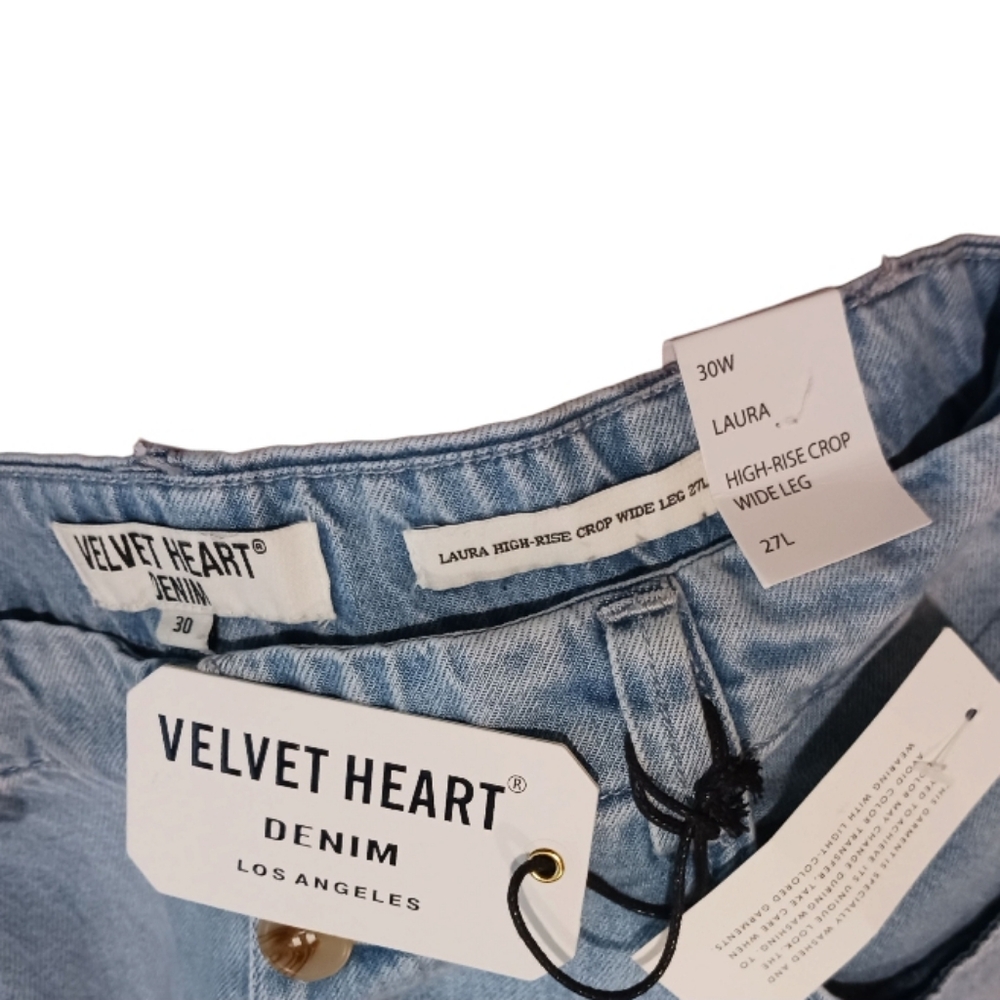 Velvet Heart Laura High Waist Wide Leg Jeans Light Wash - Picture 8 of 9